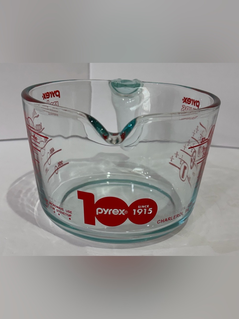 100 Years Commemorative Pyrex Clear Glass 4 Cup Measuring Bowl